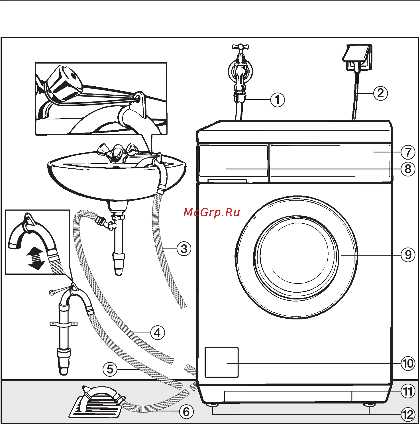 Miele W3240 White [43/68] Óñòàíîâêà è ïîäêëþ åíèå 43
