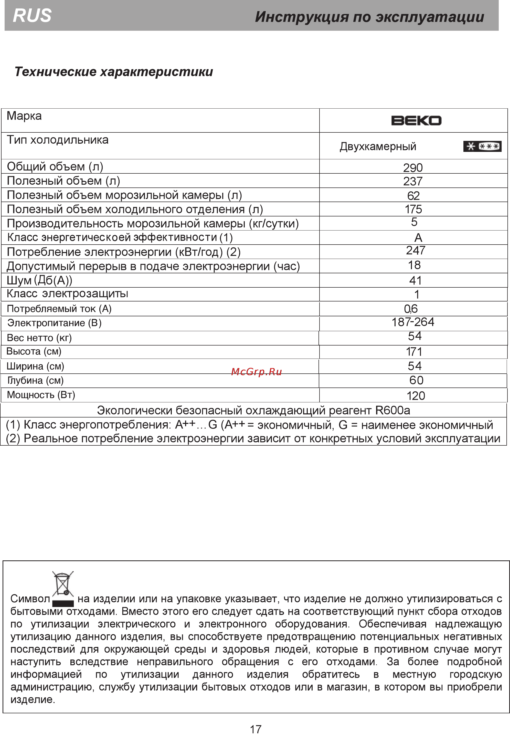 Beko CS328020S [9/12] Риз