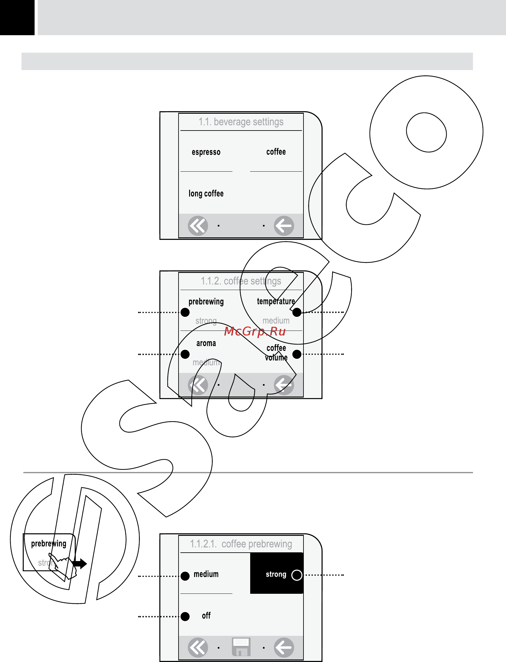 Philips Saeco TALEA TOUCH [24/44] Настройки напитков