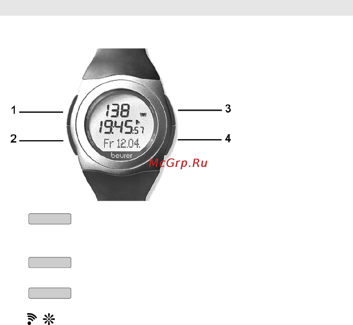 Beurer PM 25 [13/36] Кнопки пульсотахографа