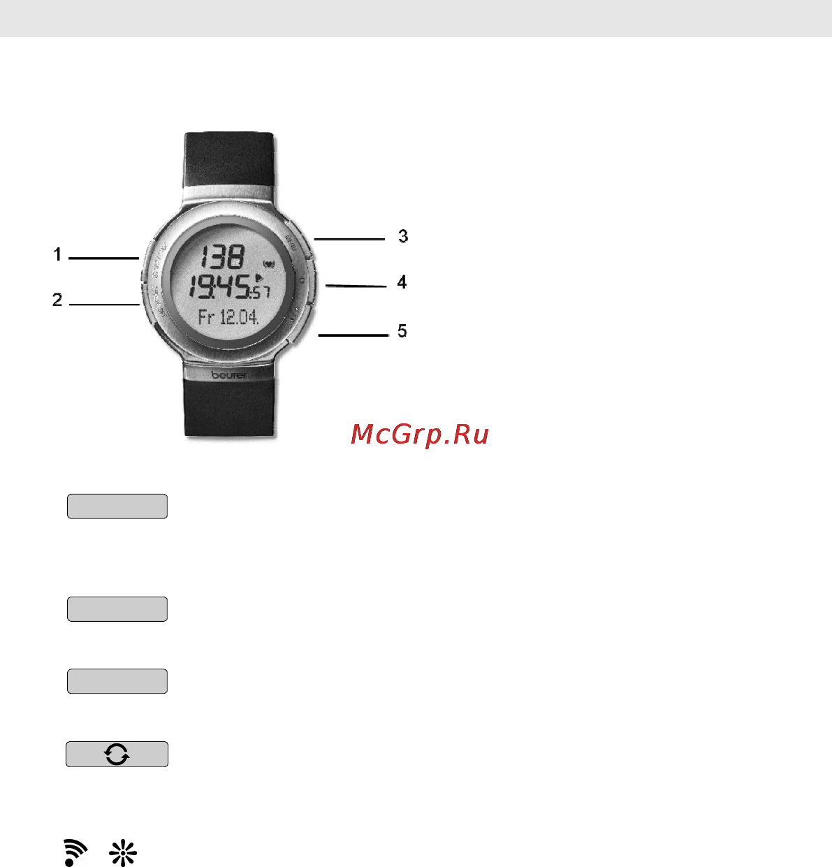 Beurer PM 80 [18/68] Кнопки пульсотахографа
