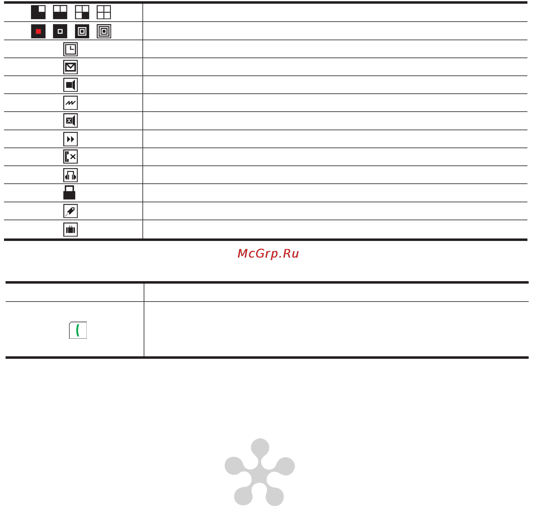 Just5 brick [10/72] Screen icons following icons may appear on the screen