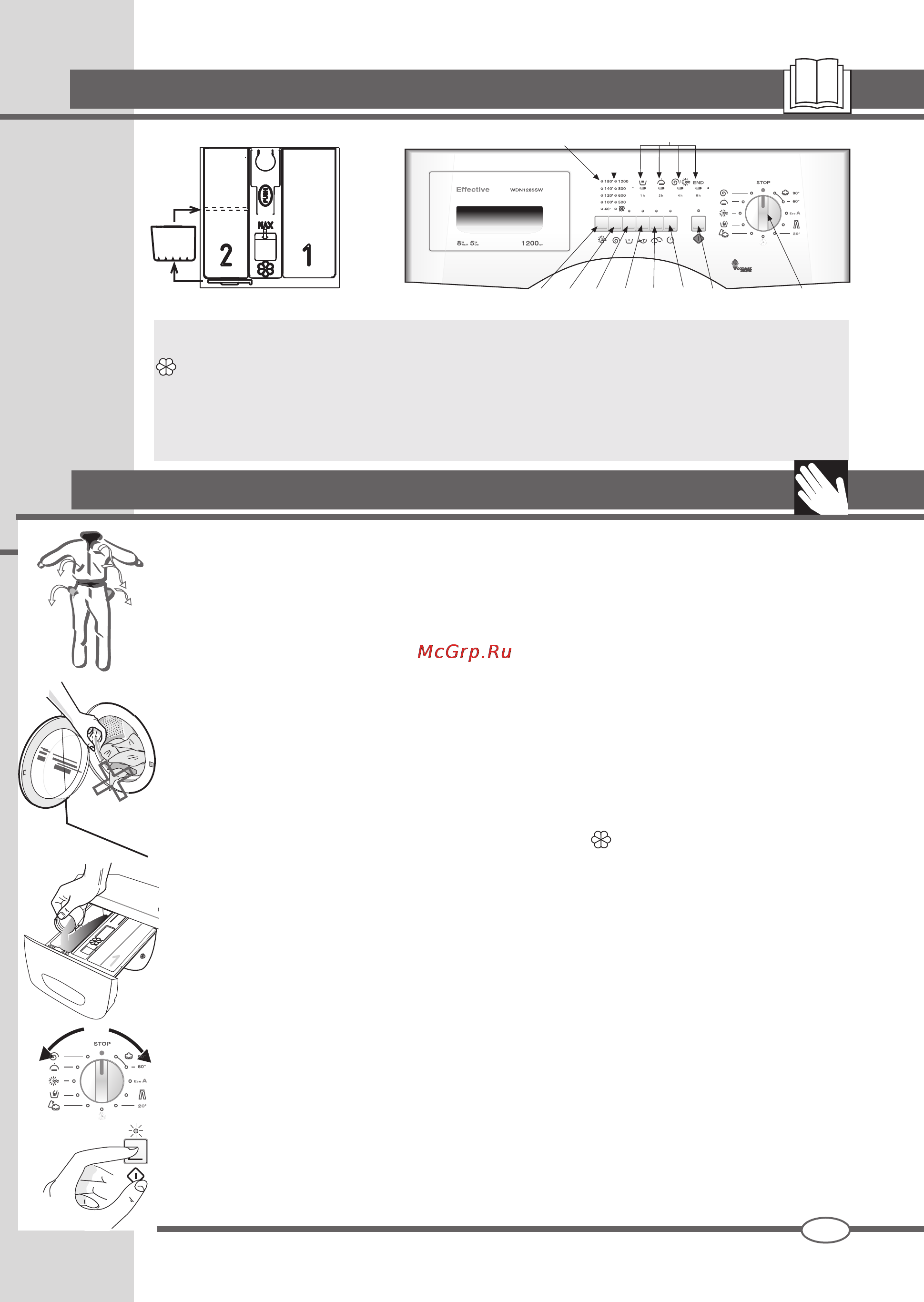 Ardo WDN 1285 SW [47/68] Skalbimo instrukcijos