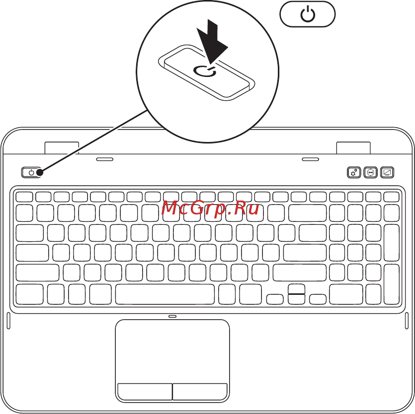 Dell N5110 /5110-5166/ [10/110] Нажмите кнопку питания