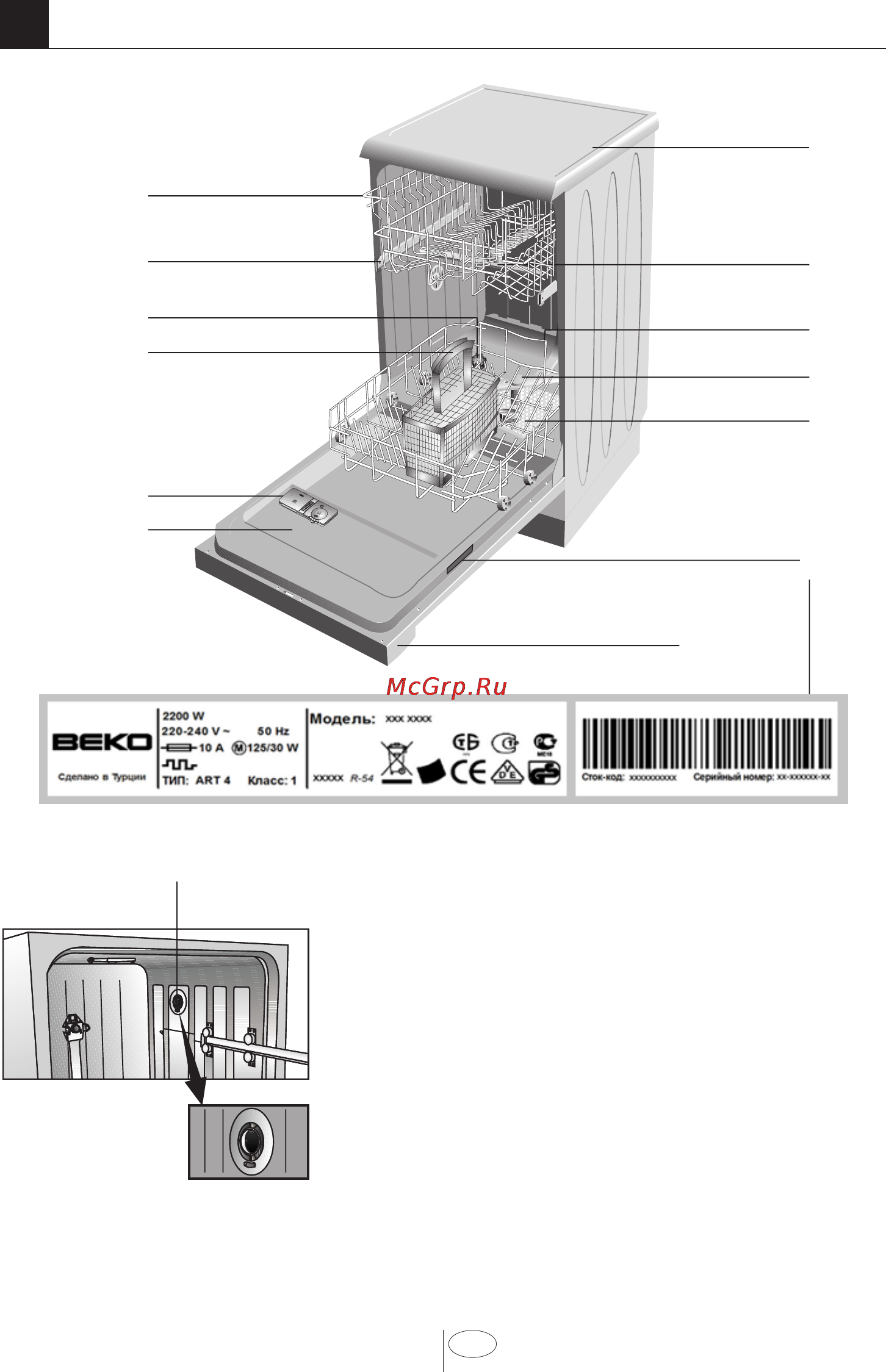 Beko DSFS 6830 X [4/34] Внешний вид машины