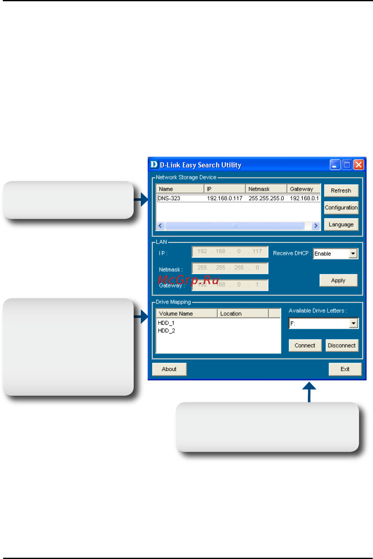 D-Link DNS-323E [11/12] Подключение диска