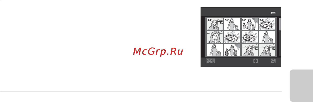 Nikon COOLPIX S8200 Silver [49/140] Добавьте значок y ко всем требуемым изображениям а затем нажмите кнопку k для подтверждения выбора