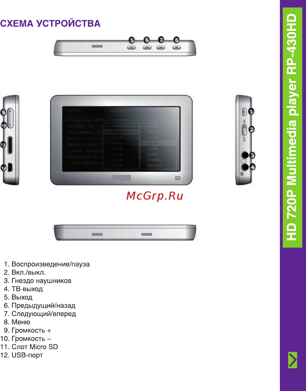 Ritmix RP430HD 4Gb Black [5/30] Схема устройства