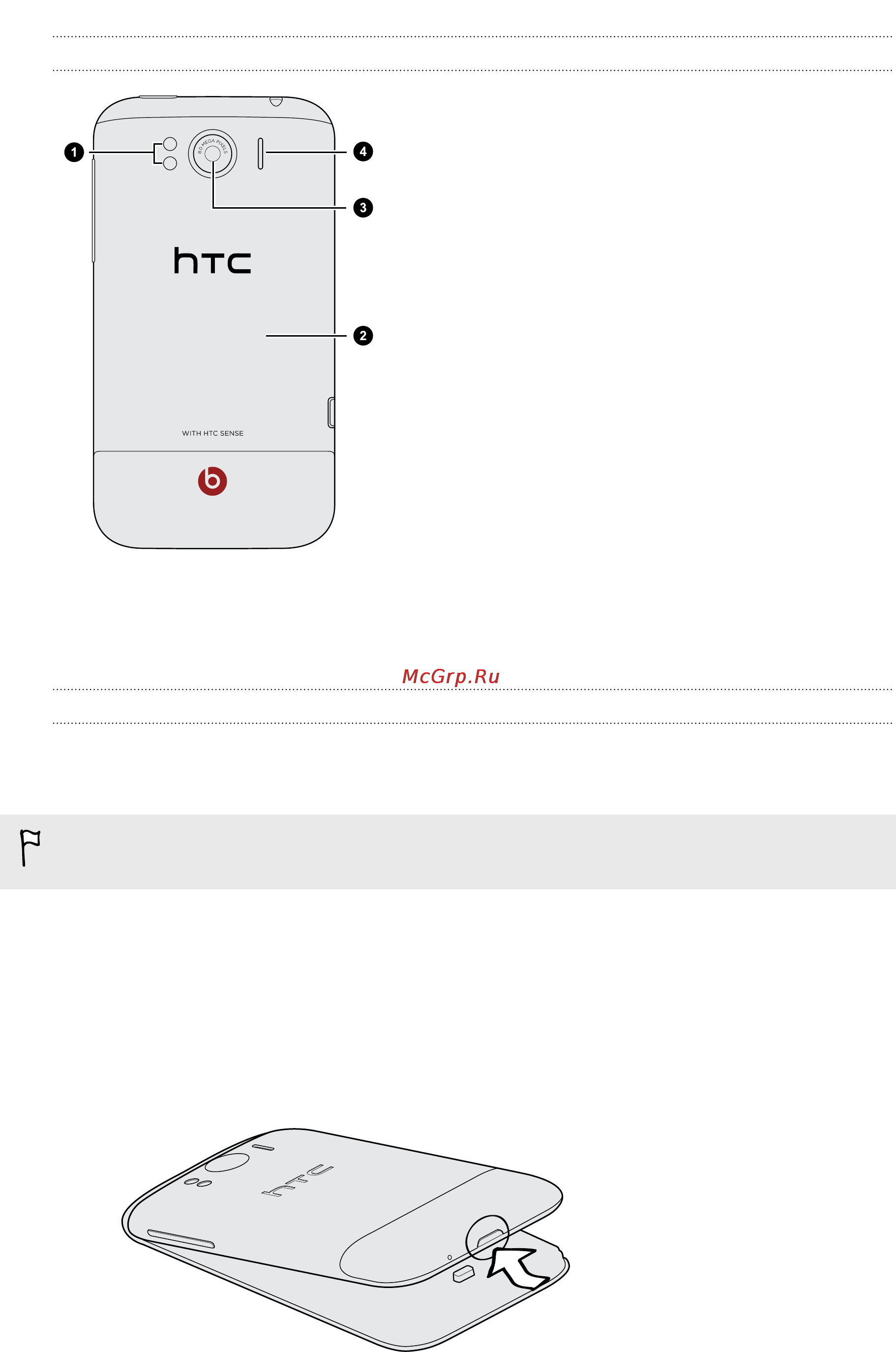 HTC Sensation XL White [10/254] Задняя крышка
