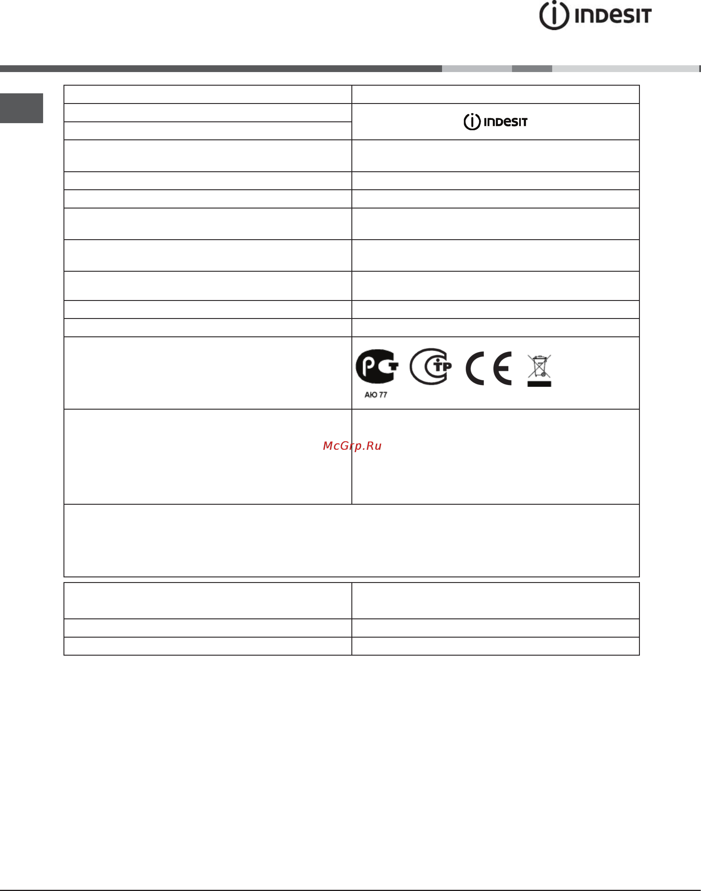 Indesit KN1G217S/RU [2/28] Информация для потребителя