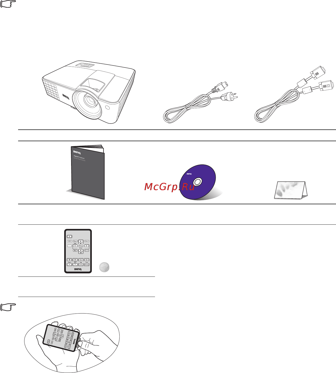 Benq MS500+ [8/57] Дополнительные принадлежности