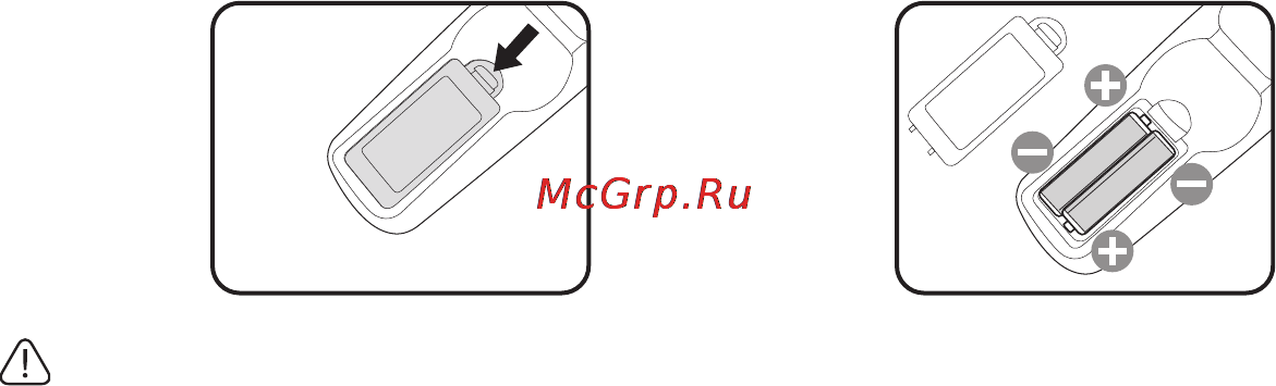 Benq MW523 [14/101] Замена батареи пульта ду