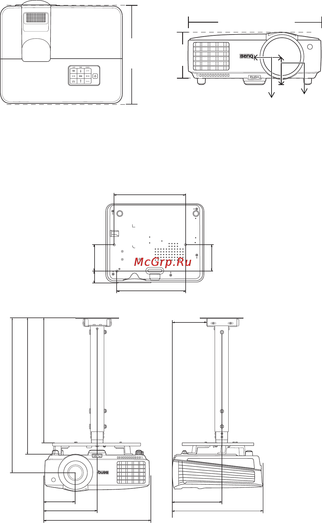 Benq MX819ST [58/66] Габаритные размеры