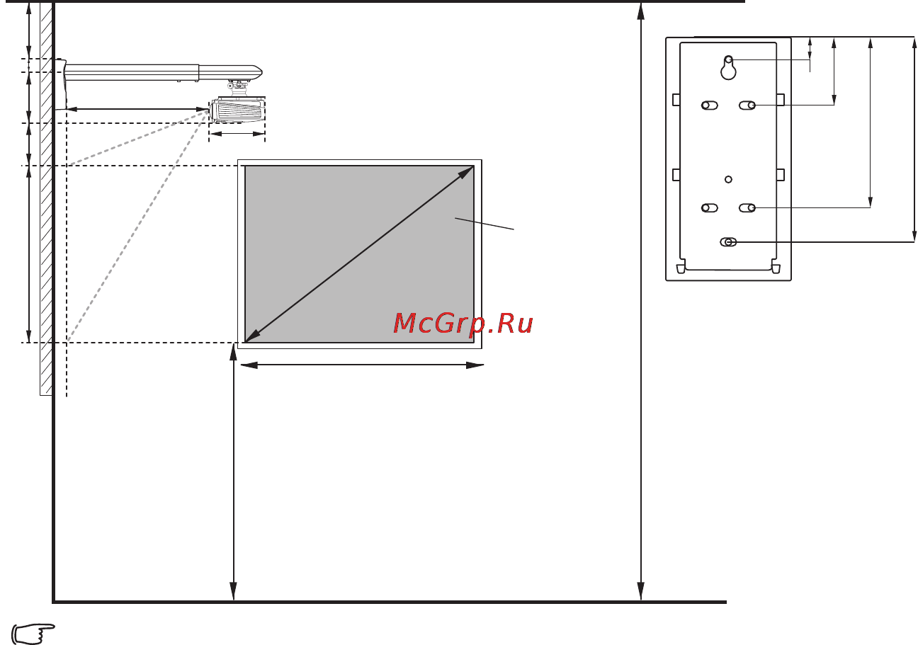 Benq MX819ST [61/66] Минимальная высота потолка мм f h b 60 274 c
