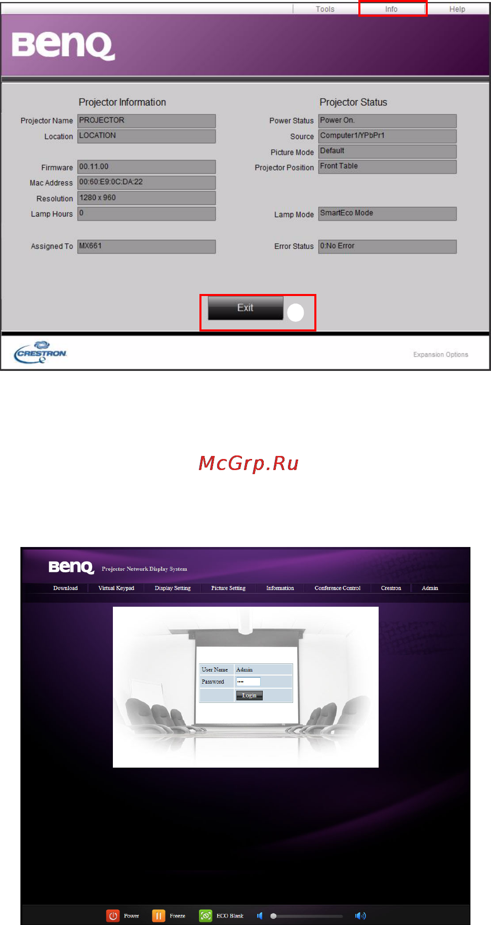 Benq MX661 Инструкция по эксплуатации онлайн [54/127] 56312