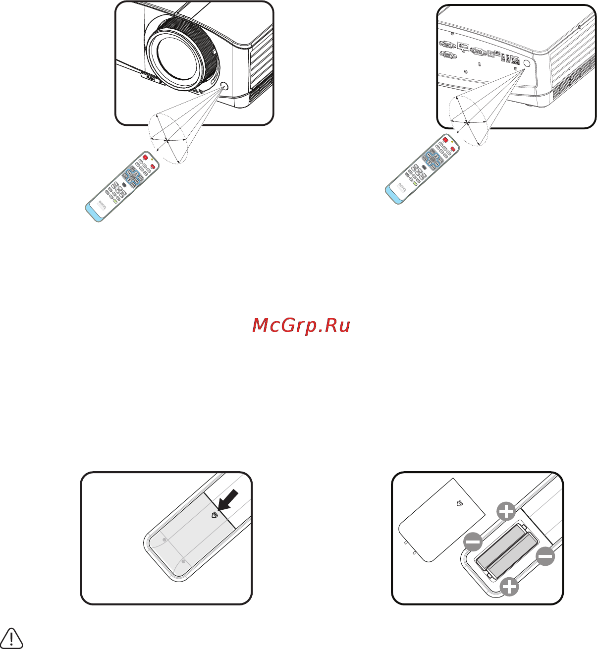 Benq MX822ST [16/107] Замена батареи пульта ду
