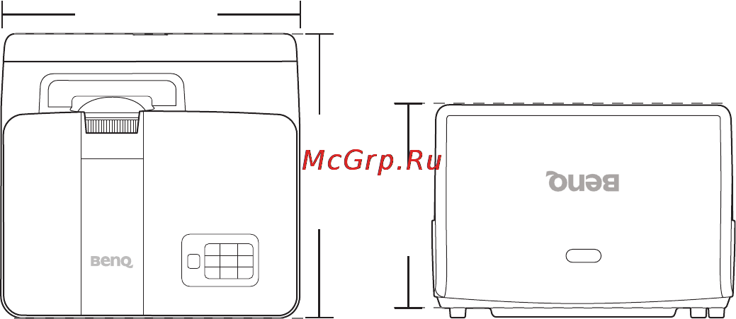Benq MW851UST [60/68] Габаритные размеры
