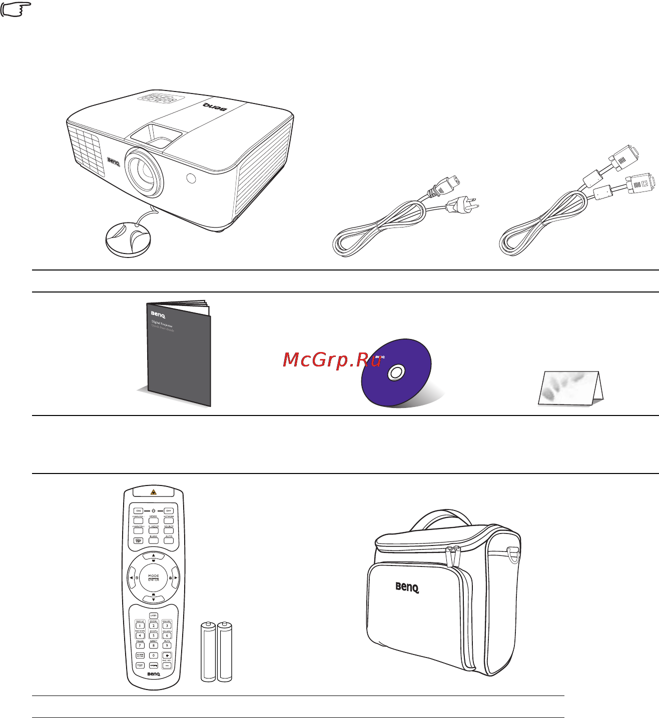 Benq MX764 [8/79] Дополнительные принадлежности