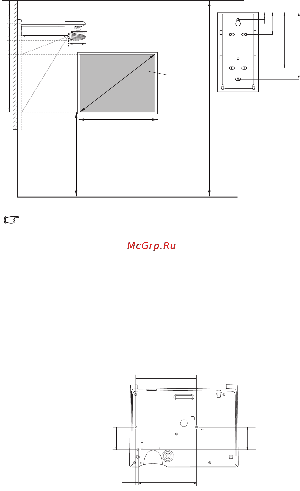 Benq LX60ST [57/61] Минимальная высота потолка мм f h b 60 274 c