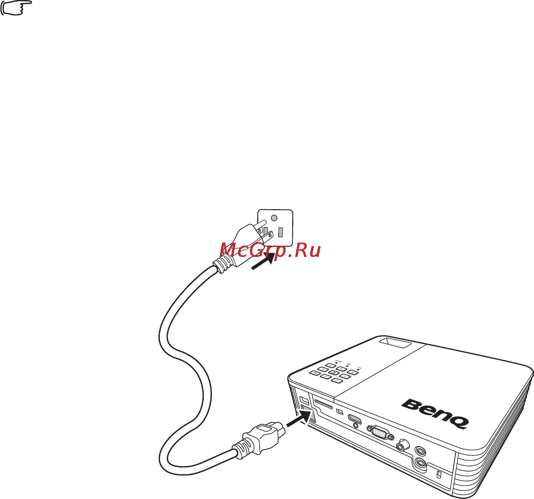 Benq GP20 [16/87] Подключение питания