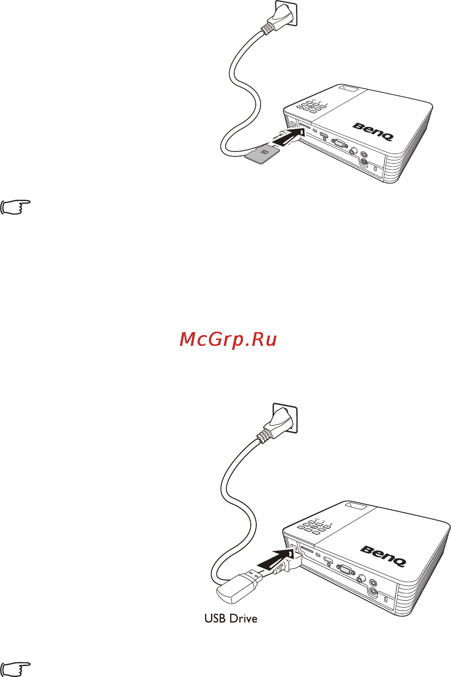 Benq GP20 [25/87] Подключение внешнего запоминающего устройства