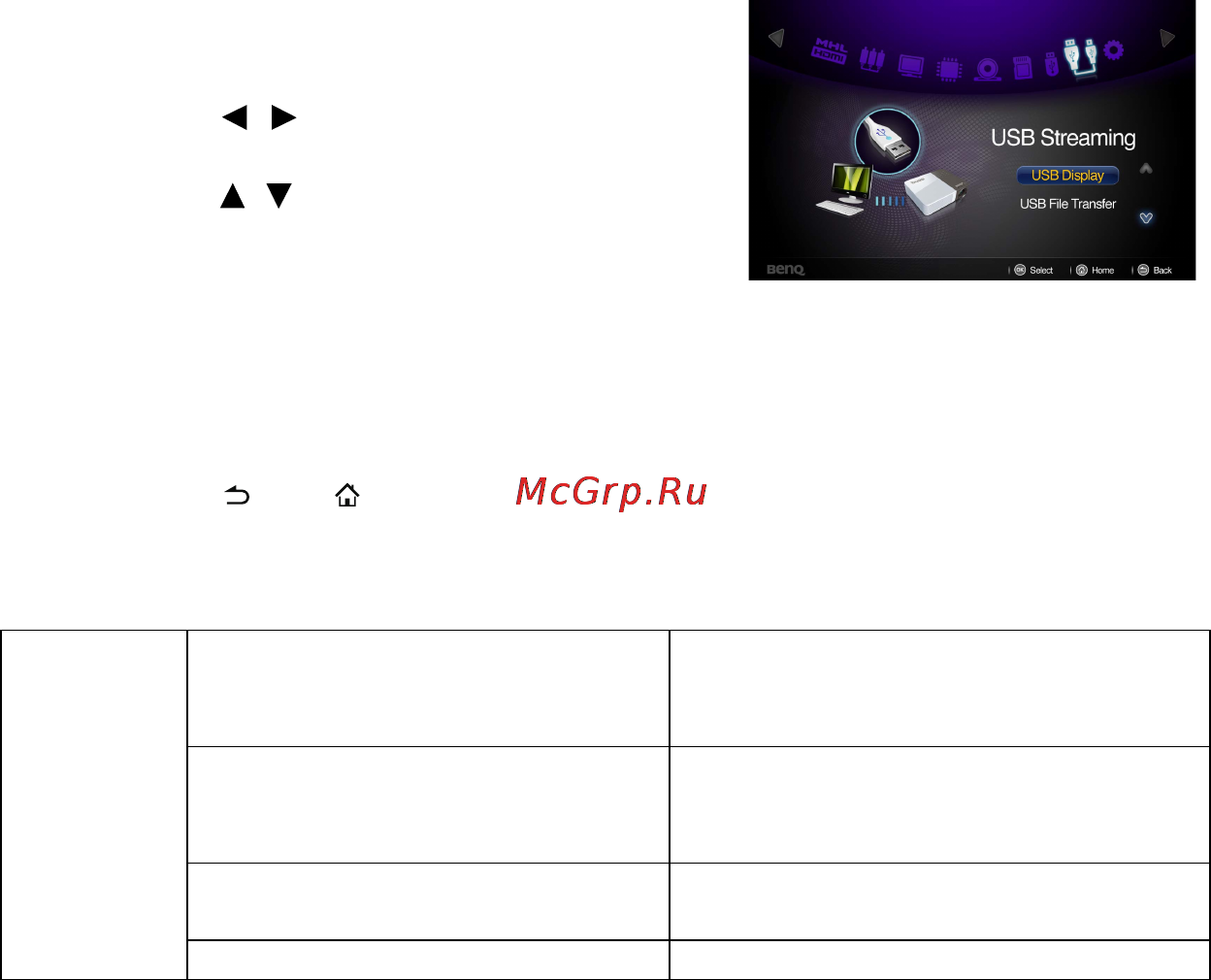 Benq GP20 [55/87] Использование потоковой передачи данных с устройства usb или на него