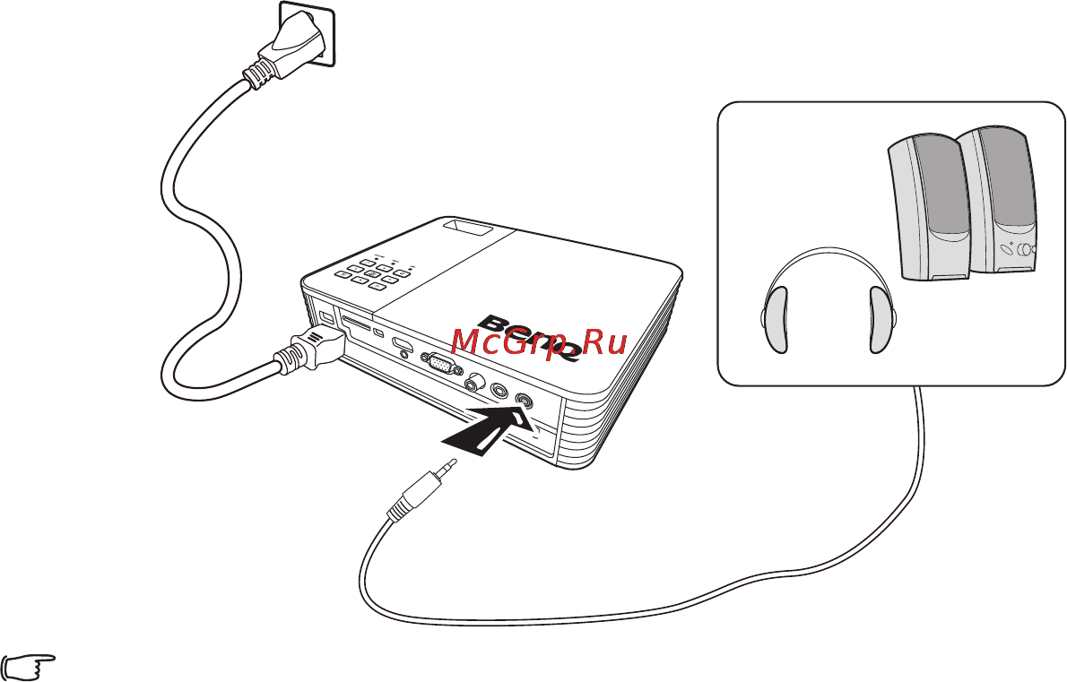 Benq GP10 [23/76] Подключение внешнего динамика