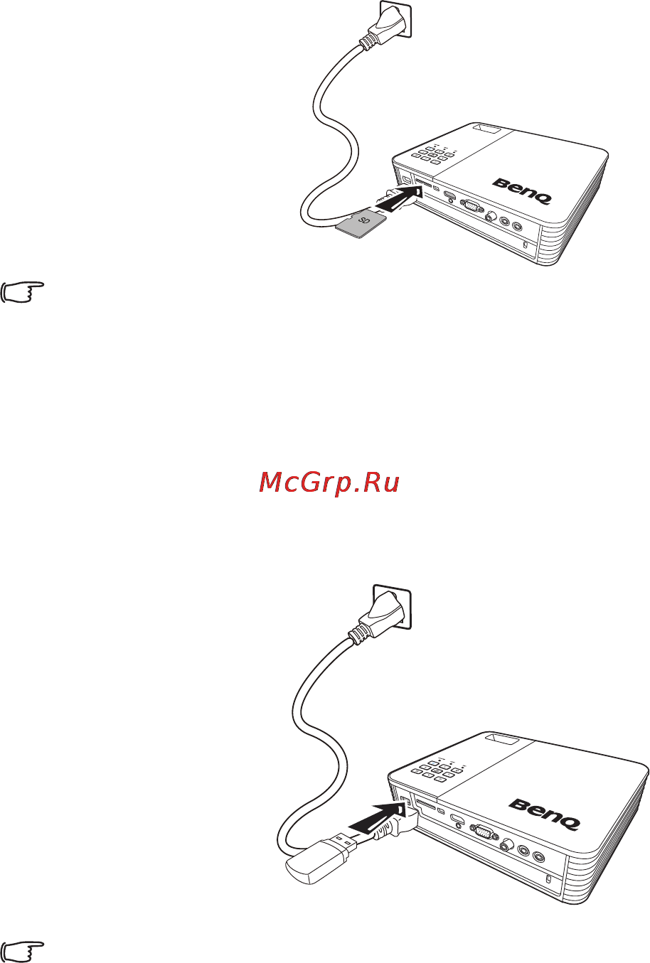 Benq GP10 [24/76] Подключение внешнего запоминающего устройства