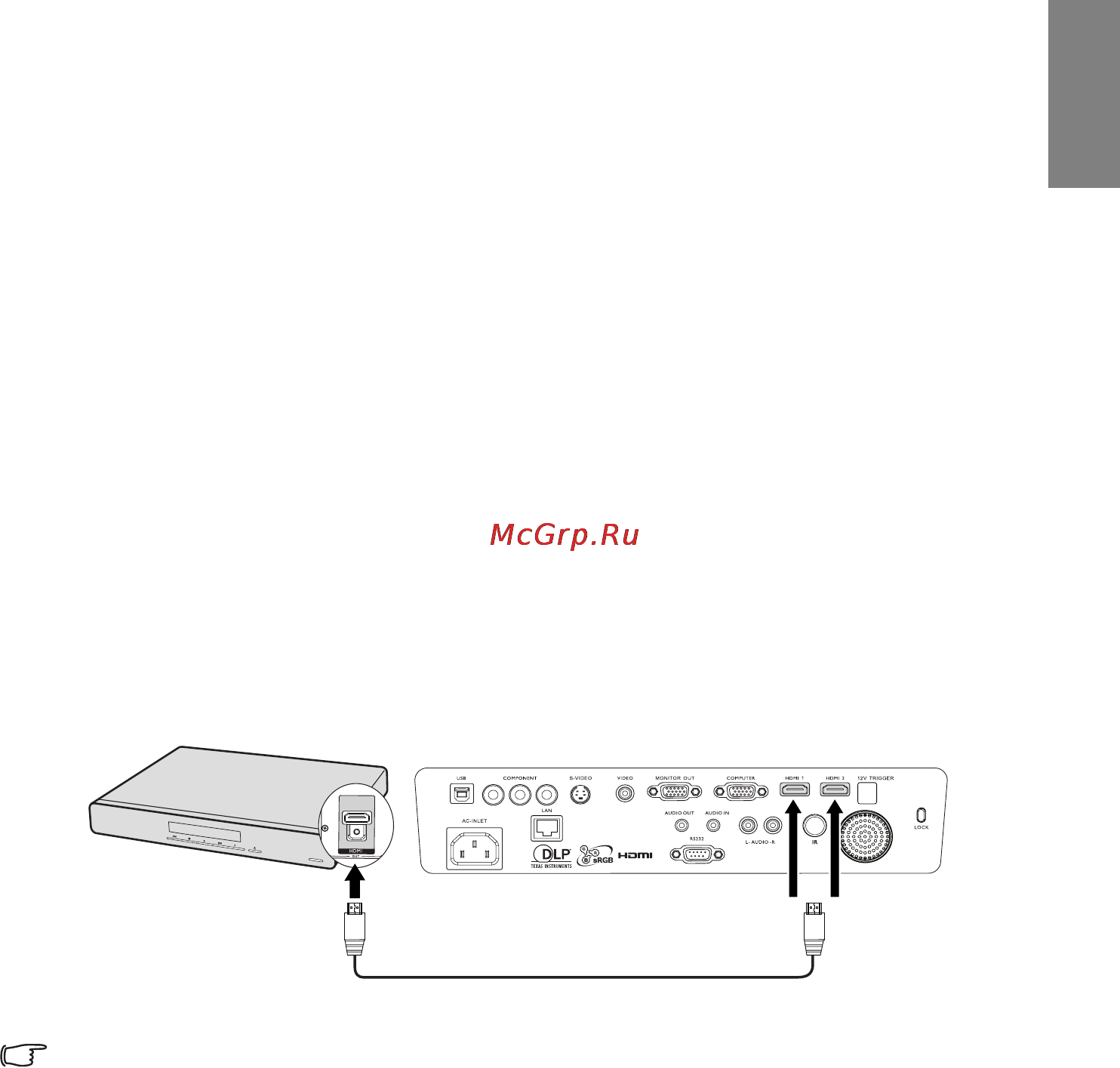 Benq SP840 [21/71] Подключение источников сигнала hdmi