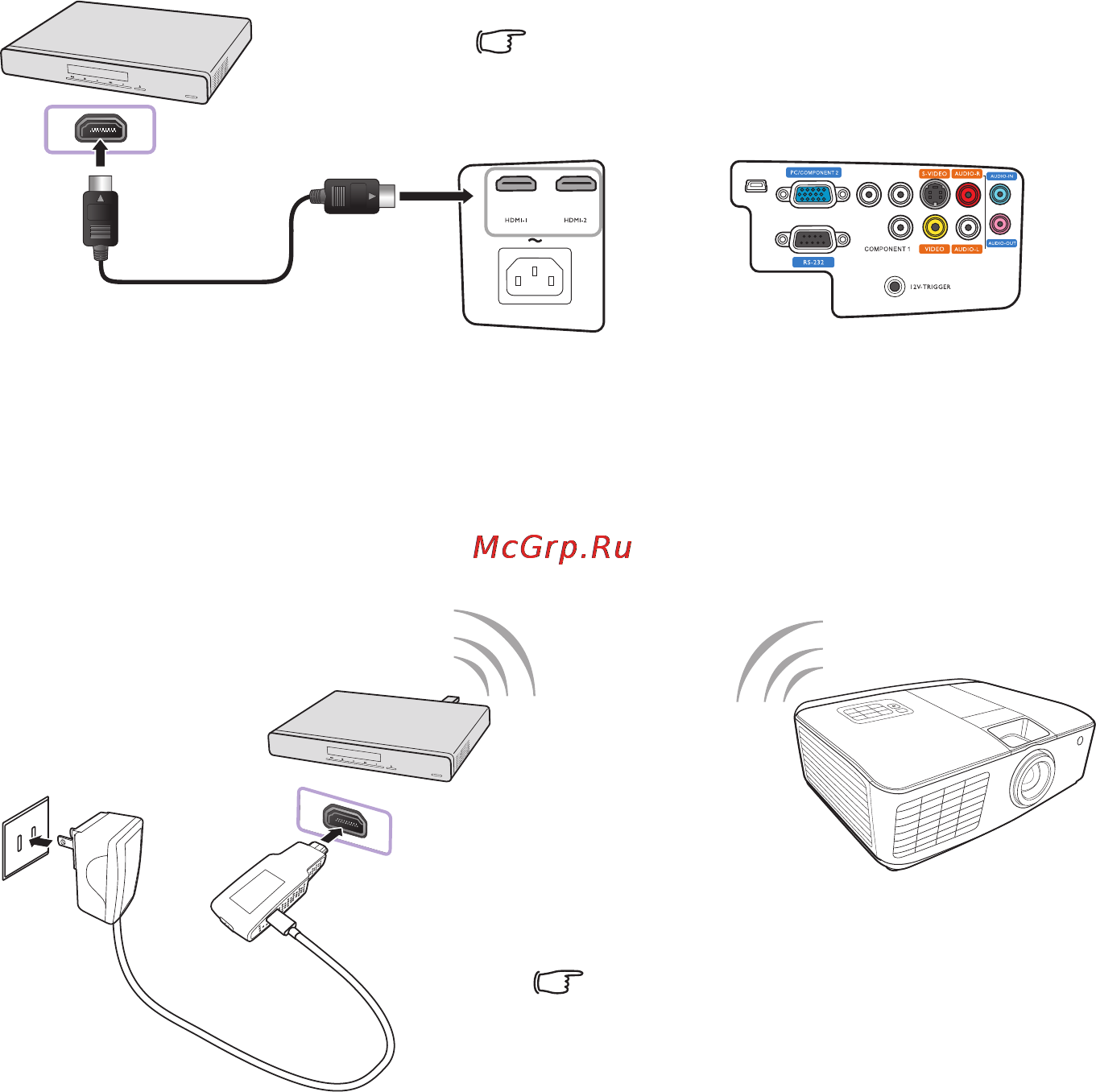 Benq W1500 [20/66] Подключение устройств hdmi