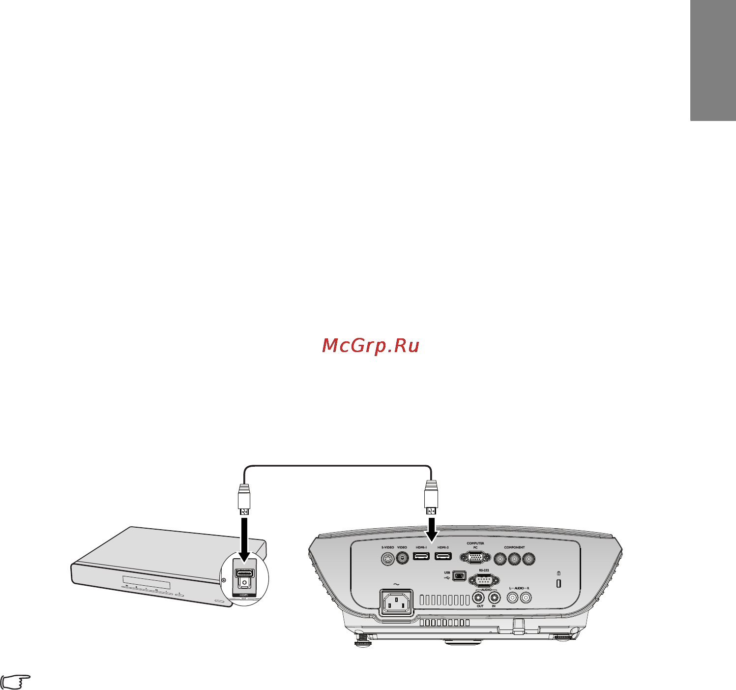 Benq W703D [21/72] Подключение видеоустройств с разъемом