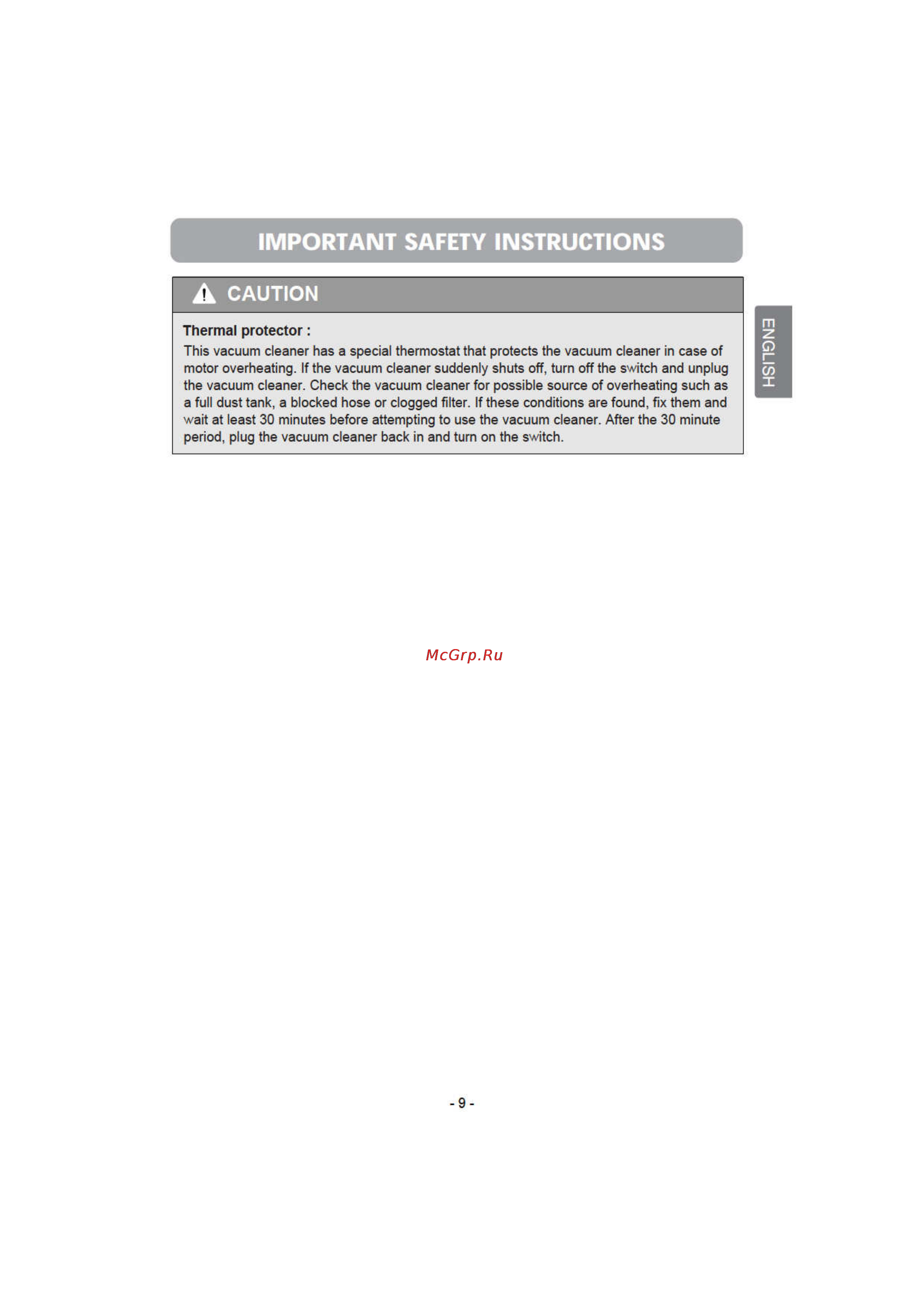 LG VK70362N [9/31] Important safety instructions