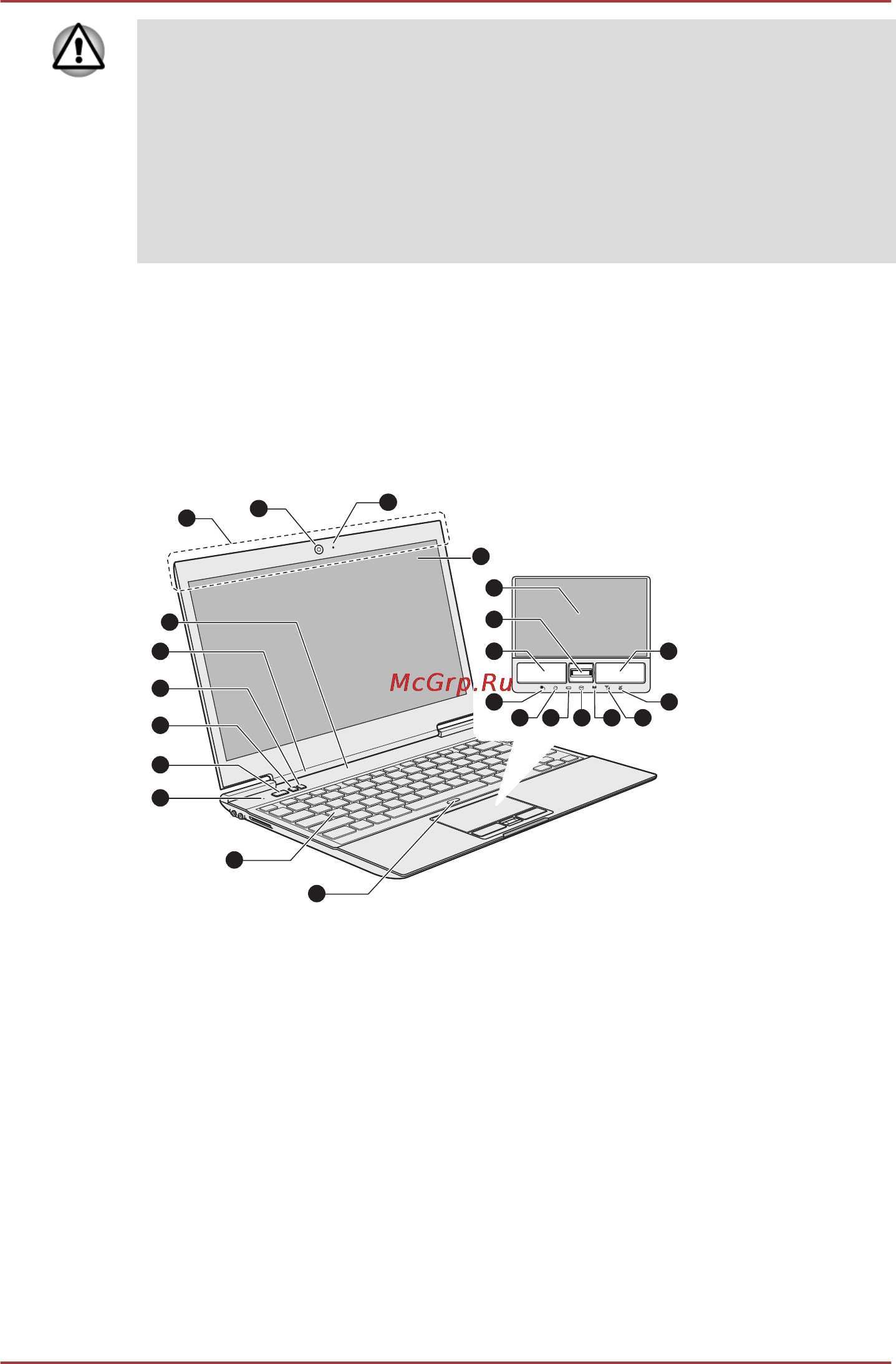 Toshiba Z830-10F [36/168] Рисунок 2 6 вид компьютера спереди с открытой панелью дисплея