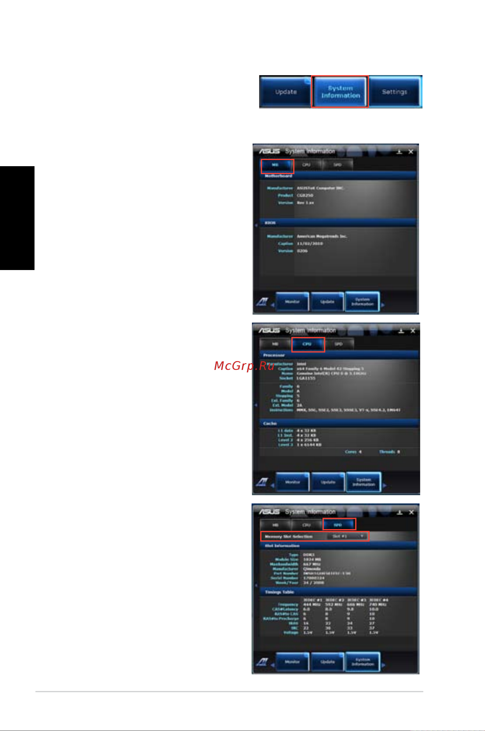 Asus CG8250 2P i5-2310M [140/239] System information