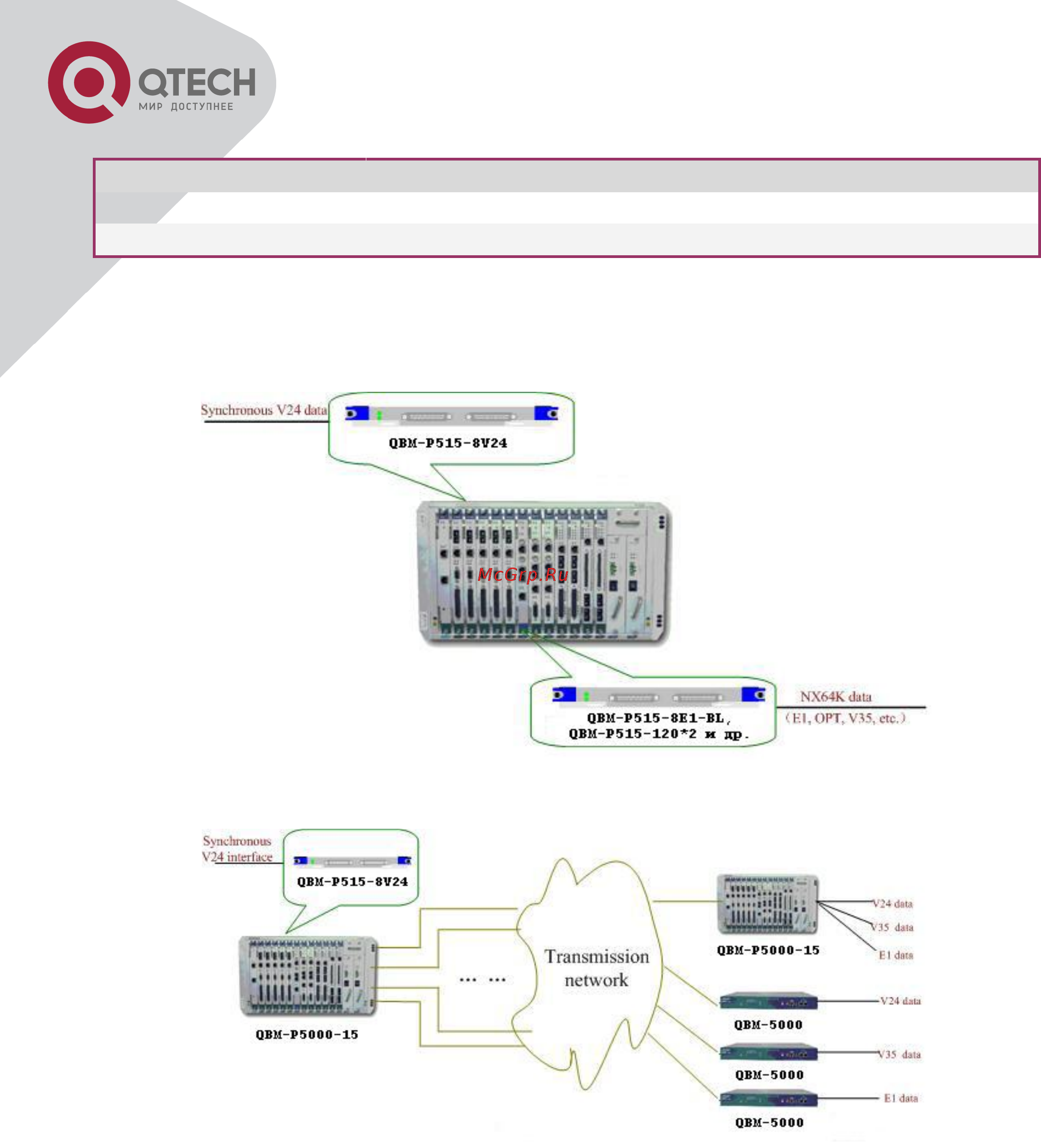 Q-Tech QBM-P5000-15 [74/87] Типовые схемы применения