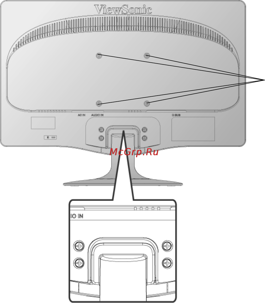 Viewsonic VA2231Wa-LED [10/26] Wall mounting optional