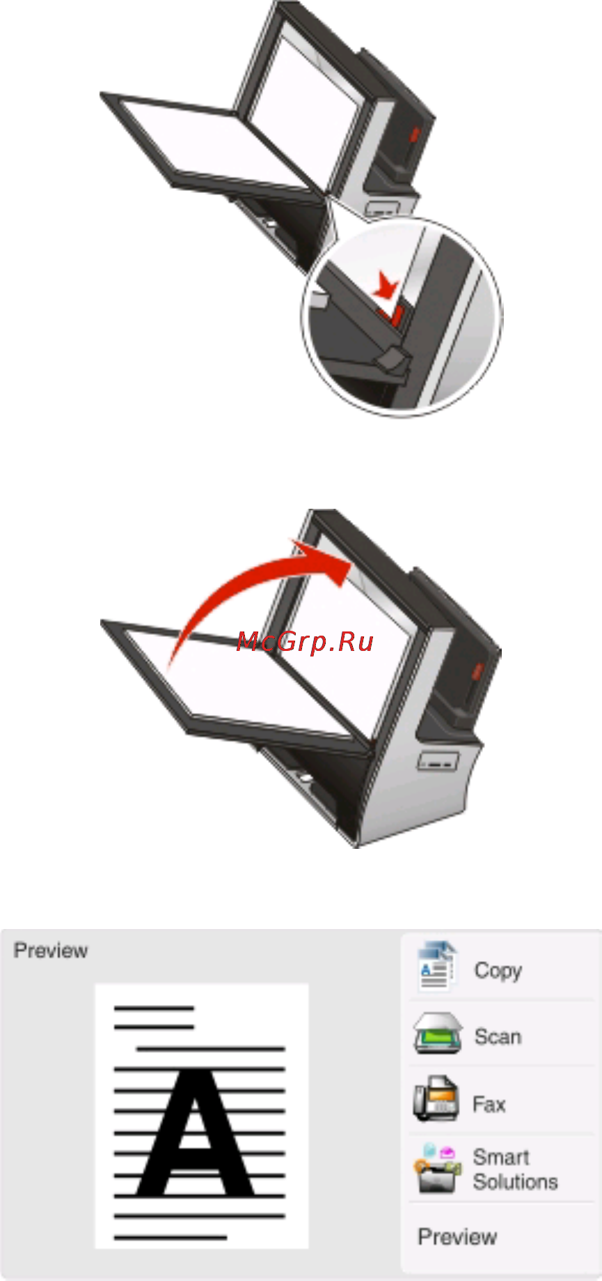 Lexmark Genesis S816 [36/216] Загрузка оригиналов документов на стекло сканера