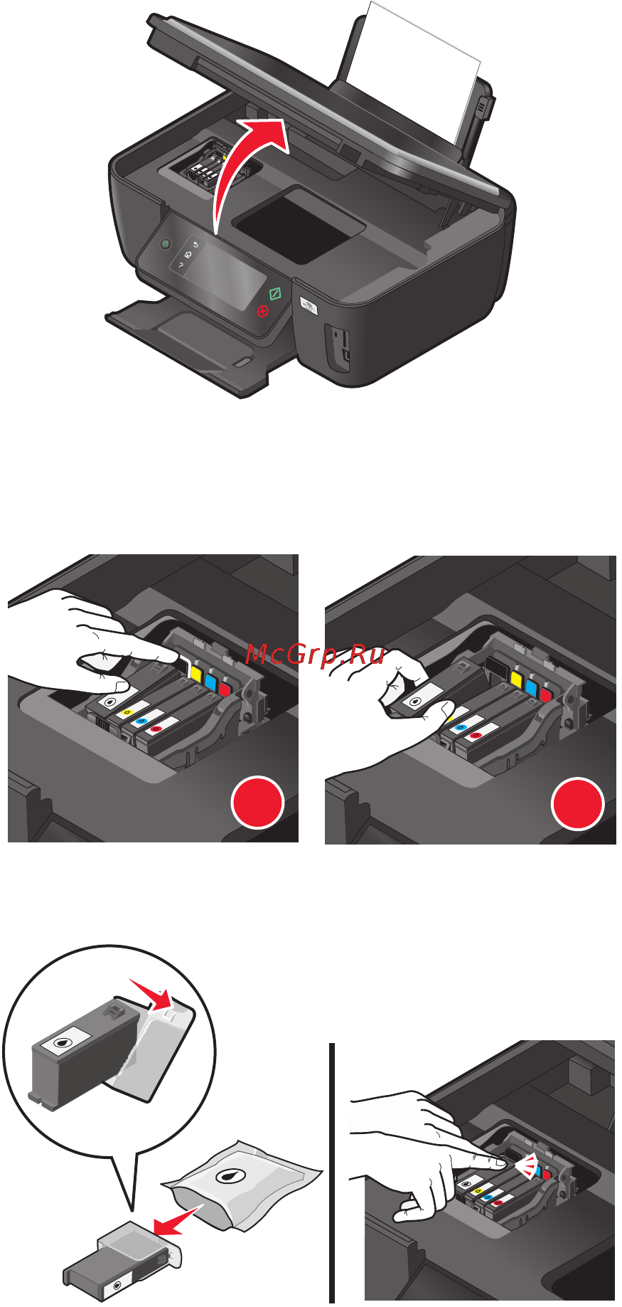 Lexmark Interact S602 [14/172] Замена картриджей