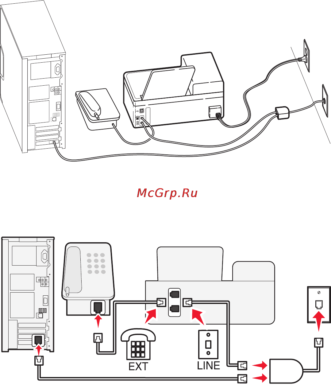Lexmark Interpret S405 [76/200] Сценарий 2 линия dsl digital subscriber line