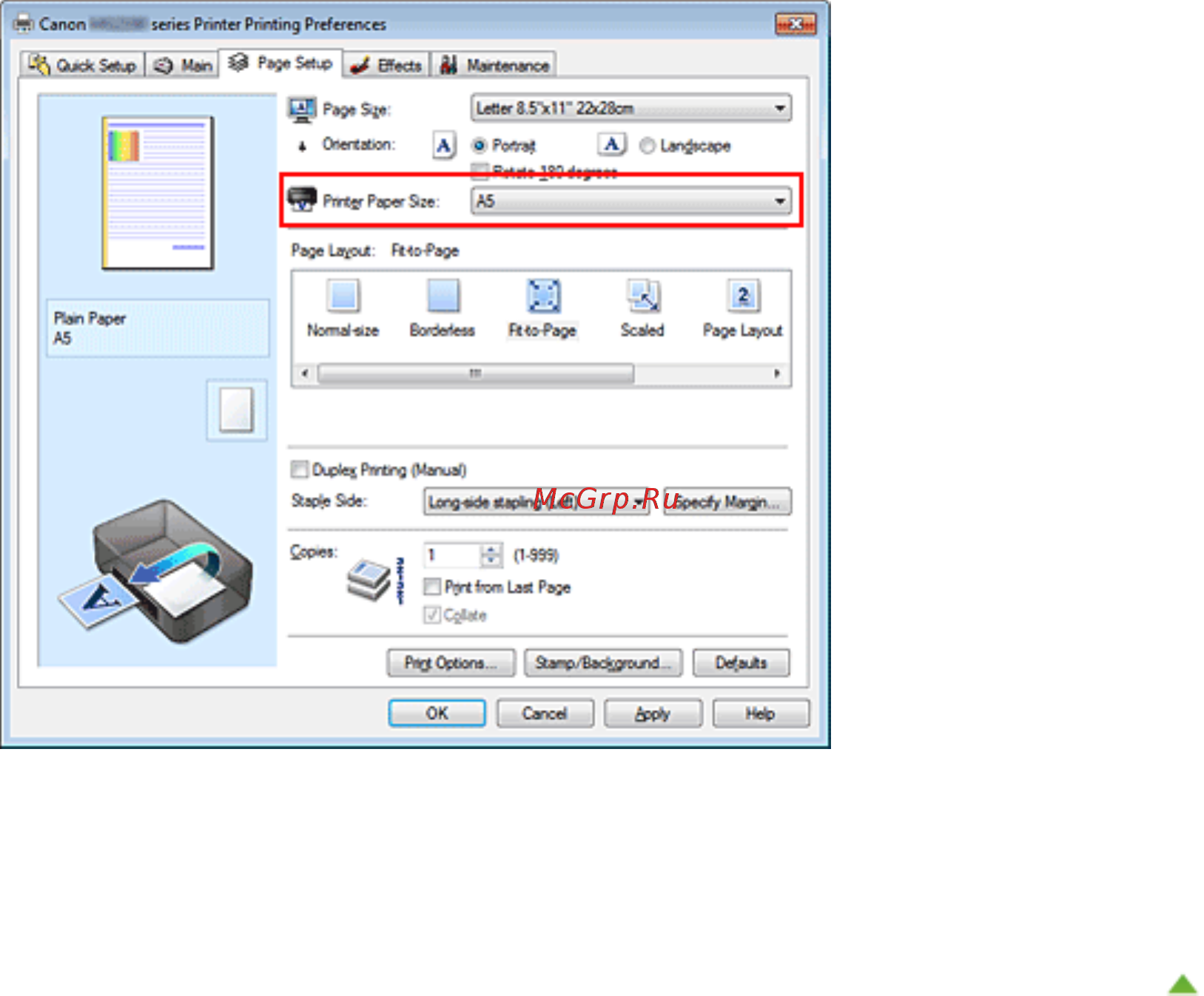 Canon Pixma MG2140 [172/733] Page 172 of 733 pages печать по размеру бумаги