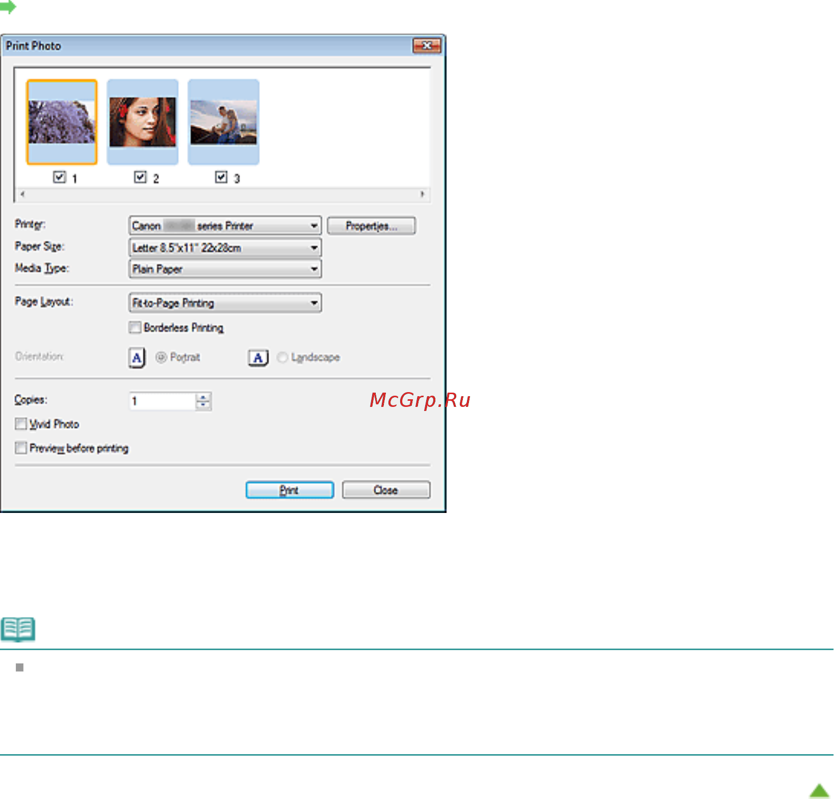 Canon Pixma MG2140 [334/733] Page 334 of 733 pages печать фотографий