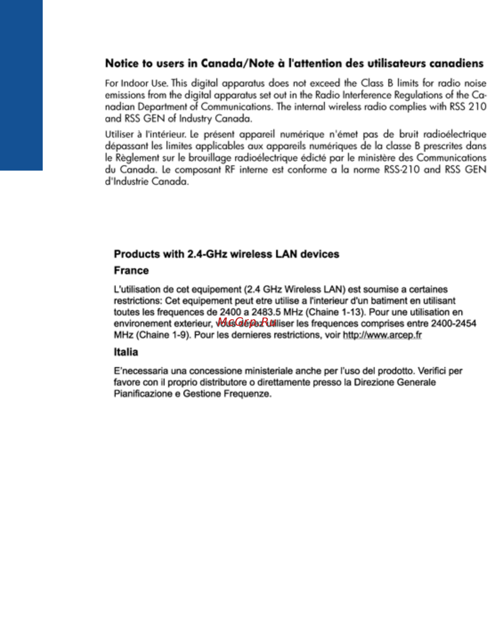 HP 6510 CQ761C [50/54] Notice to users in canada