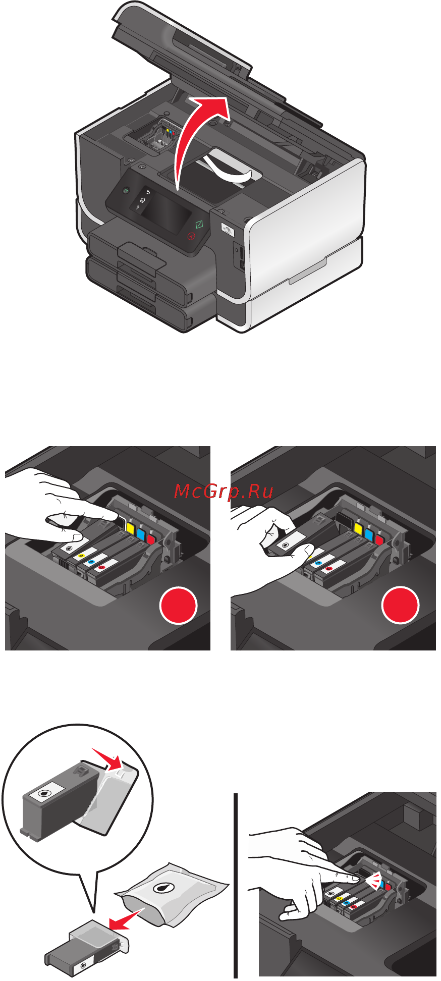 Lexmark Pinnacle Pro901 [14/217] Замена картриджей