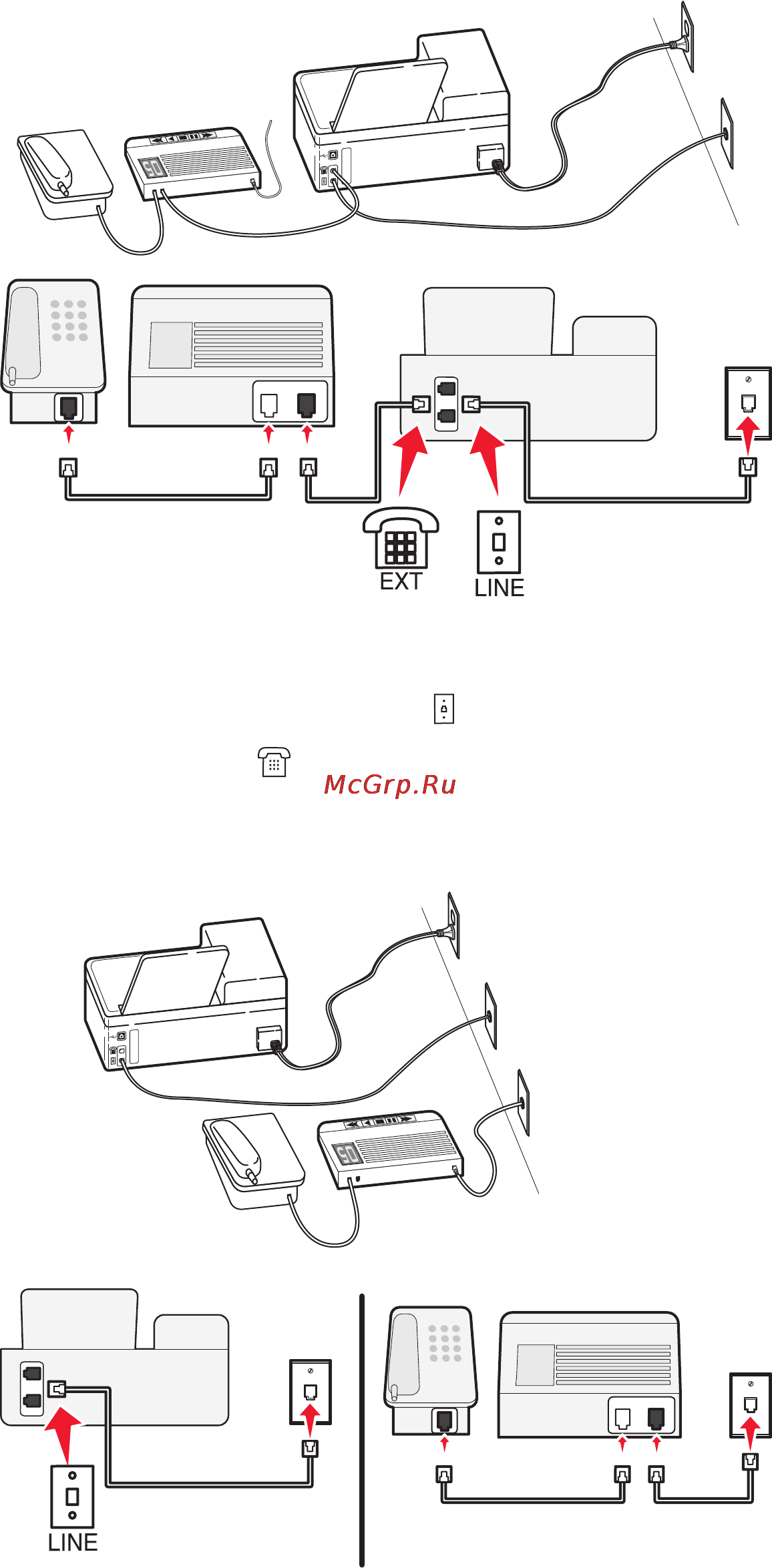 Lexmark Pinnacle Pro901 [85/217] Установка 2 принтер подключен к той же телефонной линии что и автоответчик