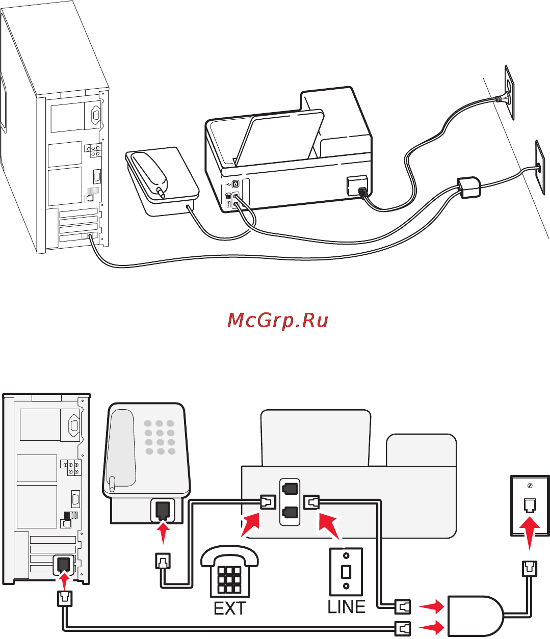 Lexmark Pinnacle Pro901 [87/217] Сценарий 2 линия dsl digital subscriber line