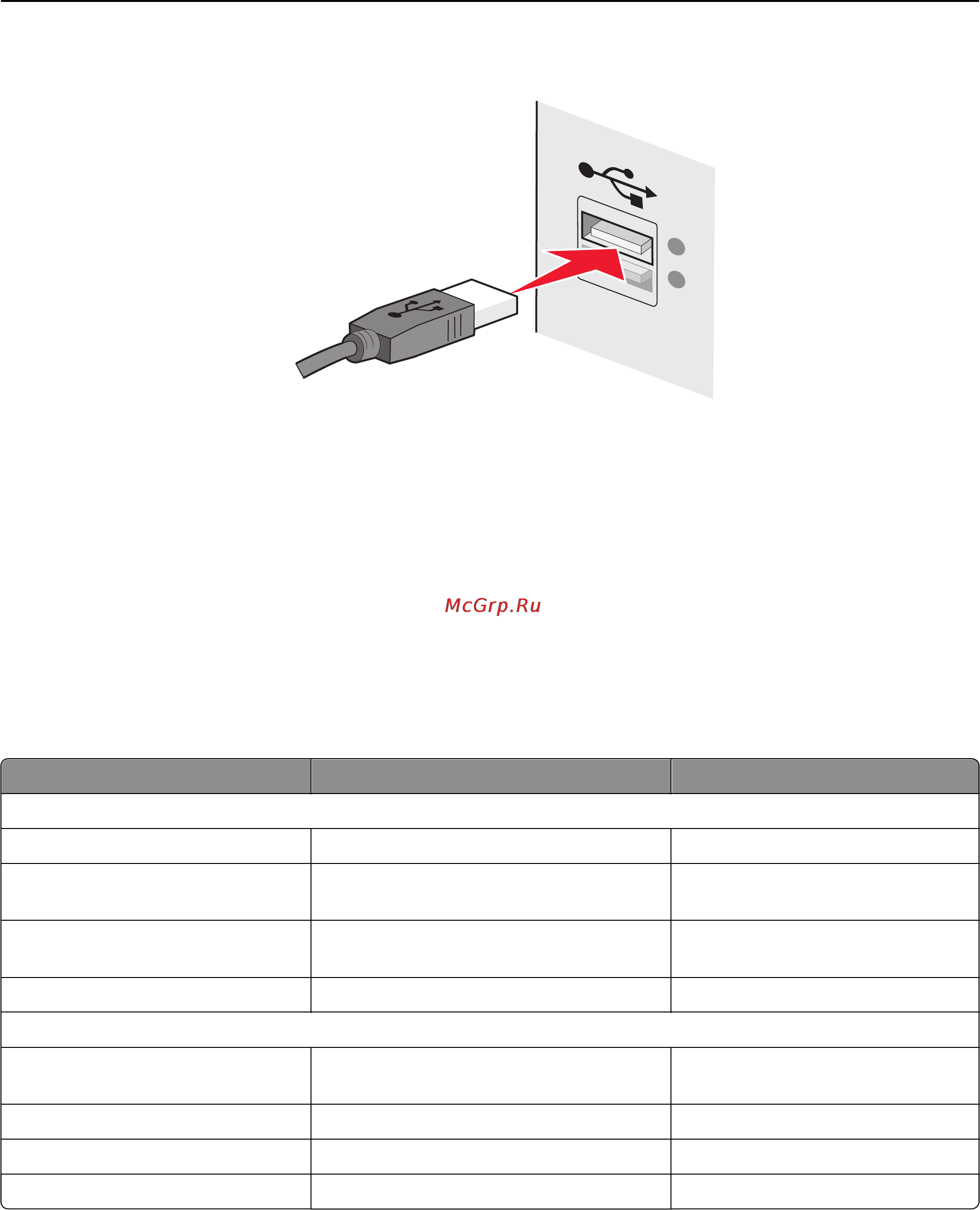 Lexmark S315 [91/156] Плотно подключите прямоугольный разъем кабеля usb к порту usb компьютера