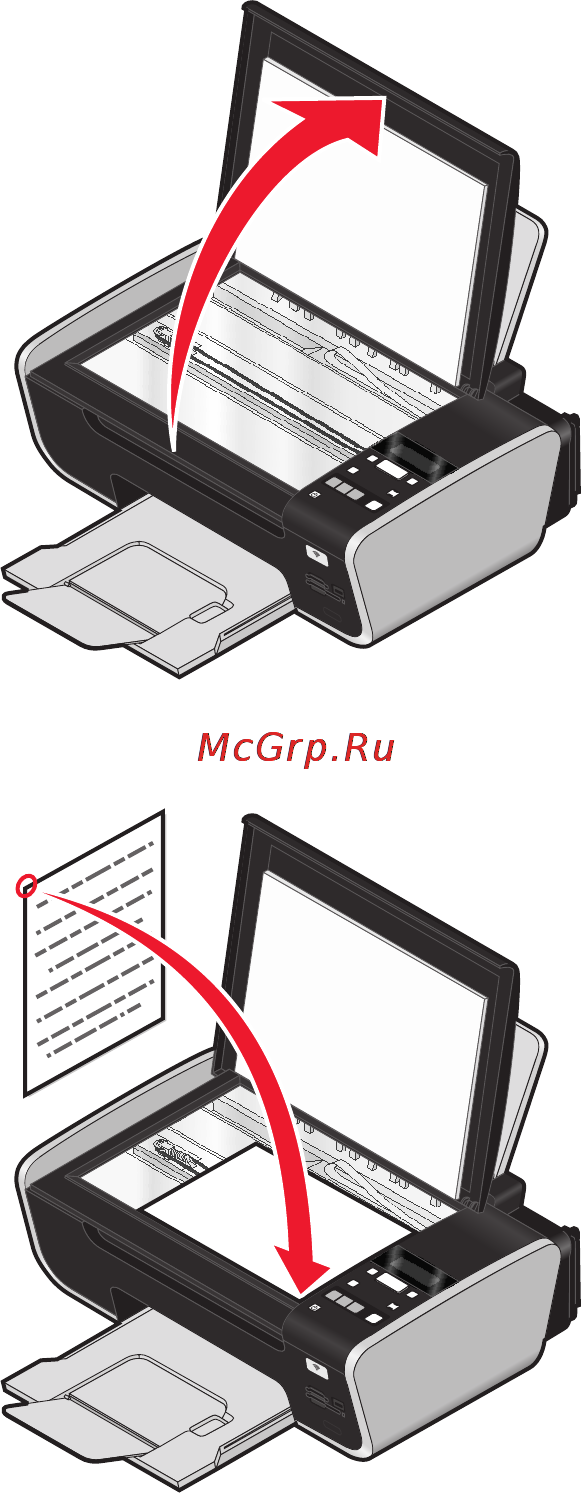 Lexmark X3650 [65/157] Загрузка оригиналов документов на стекло сканера