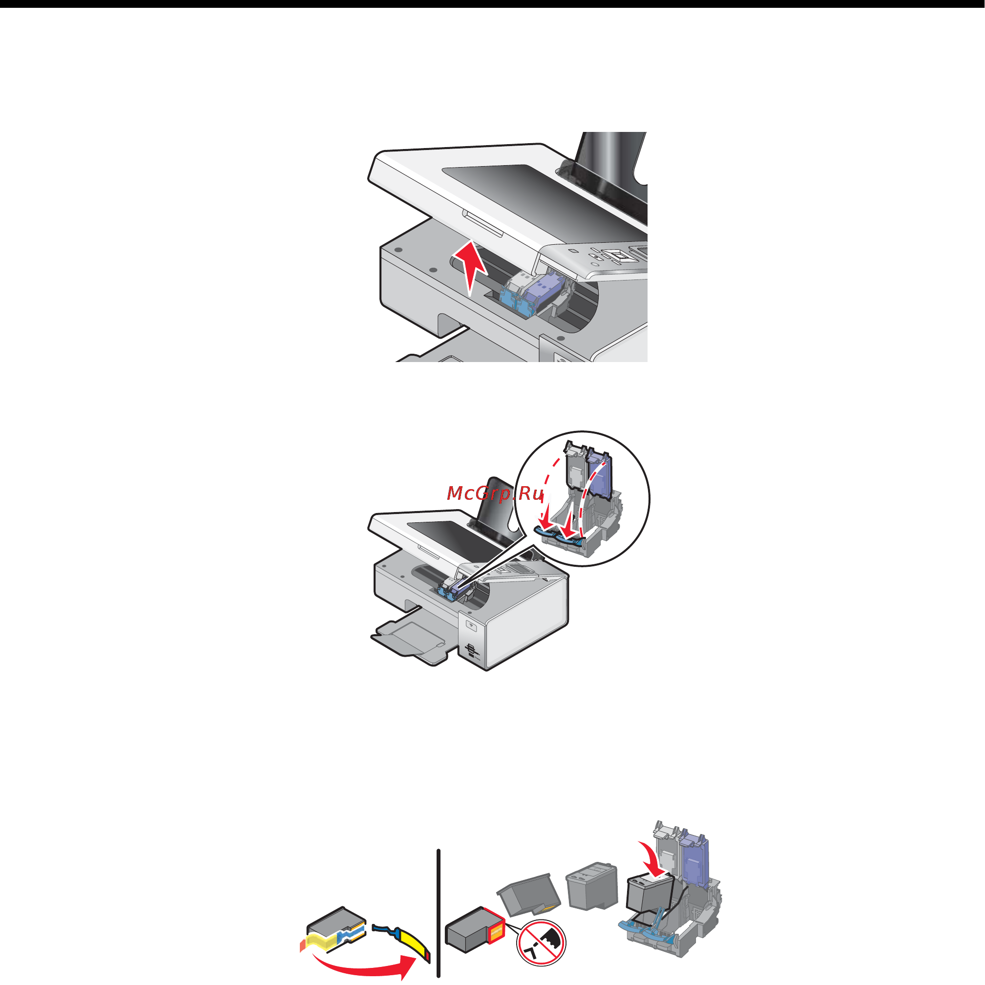 Lexmark X4850 [105/195] Установка картриджей