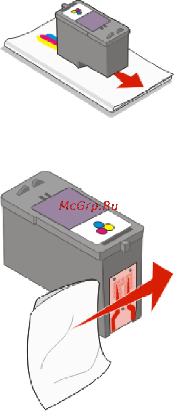 Lexmark X4950 [115/162] Протирка сопел и контактов картриджей