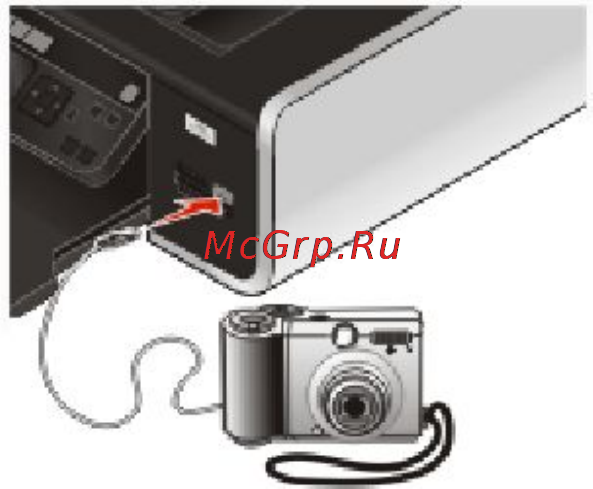 Lexmark X4950 [87/162] Печать фотографий с pictbridge совместимой цифровой камеры